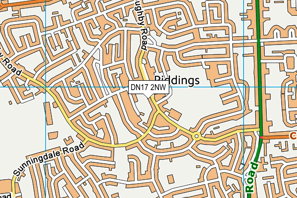 DN17 2NW map - OS VectorMap District (Ordnance Survey)