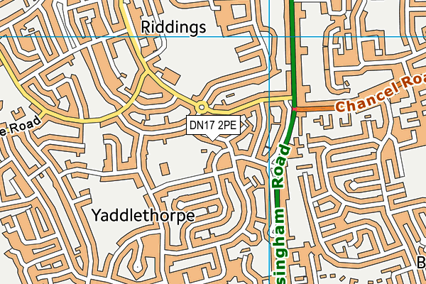 DN17 2PE map - OS VectorMap District (Ordnance Survey)