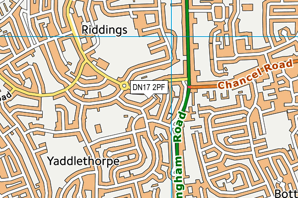 DN17 2PF map - OS VectorMap District (Ordnance Survey)