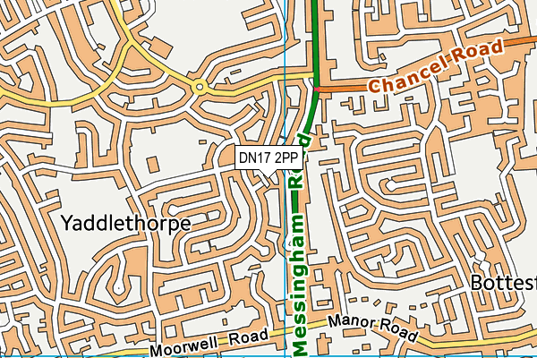 DN17 2PP map - OS VectorMap District (Ordnance Survey)