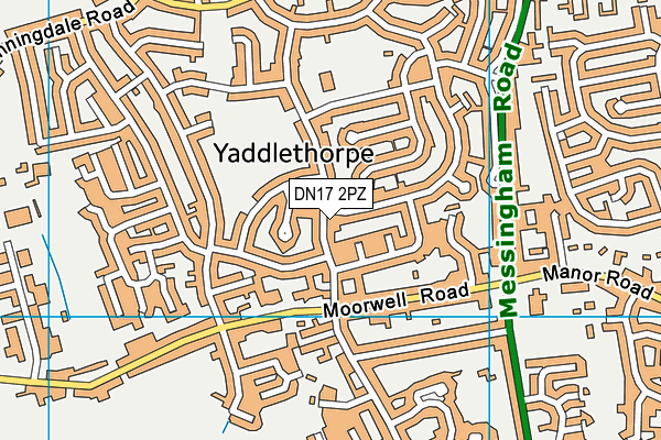 DN17 2PZ map - OS VectorMap District (Ordnance Survey)