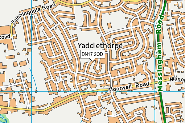 DN17 2QD map - OS VectorMap District (Ordnance Survey)