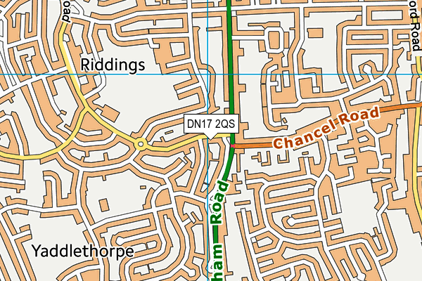 DN17 2QS map - OS VectorMap District (Ordnance Survey)