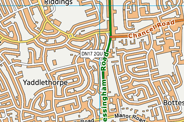 DN17 2QU map - OS VectorMap District (Ordnance Survey)