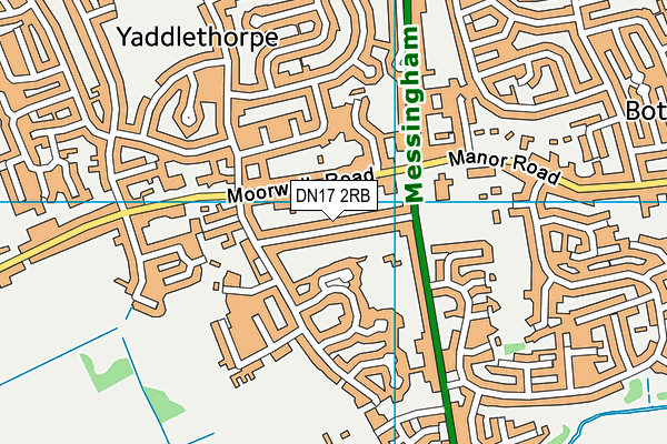 DN17 2RB map - OS VectorMap District (Ordnance Survey)