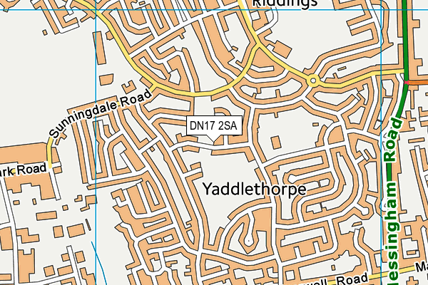 DN17 2SA map - OS VectorMap District (Ordnance Survey)