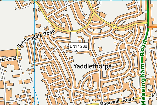 DN17 2SB map - OS VectorMap District (Ordnance Survey)