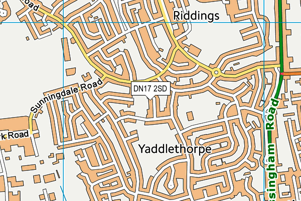 DN17 2SD map - OS VectorMap District (Ordnance Survey)