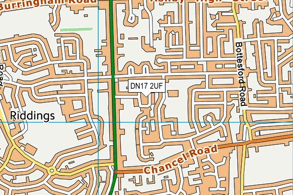 DN17 2UF map - OS VectorMap District (Ordnance Survey)