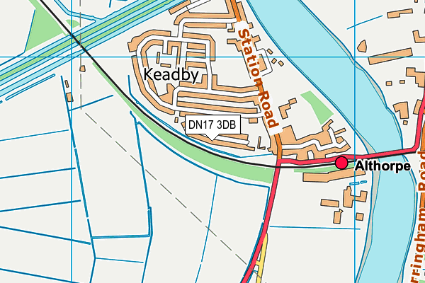 DN17 3DB map - OS VectorMap District (Ordnance Survey)