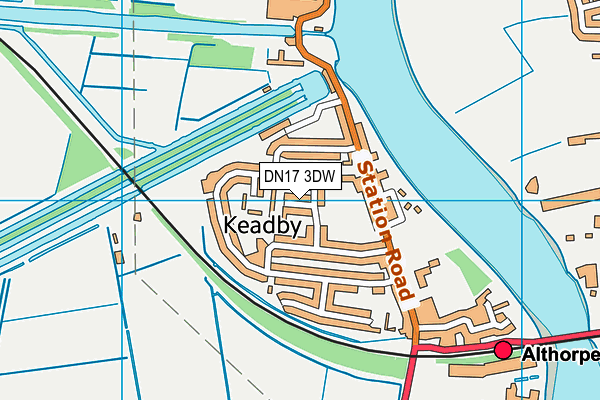 DN17 3DW map - OS VectorMap District (Ordnance Survey)