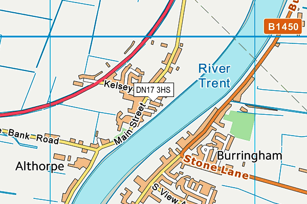 DN17 3HS map - OS VectorMap District (Ordnance Survey)