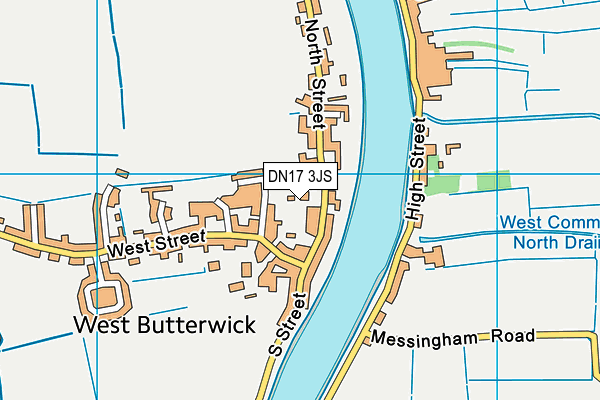 DN17 3JS map - OS VectorMap District (Ordnance Survey)