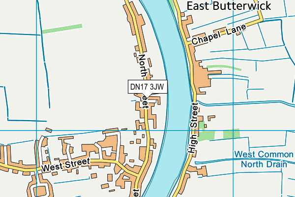 DN17 3JW map - OS VectorMap District (Ordnance Survey)