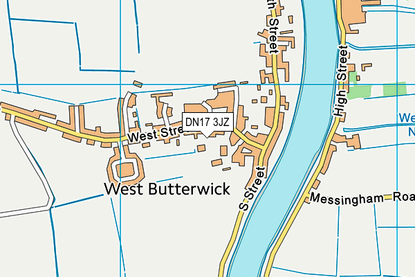 DN17 3JZ map - OS VectorMap District (Ordnance Survey)