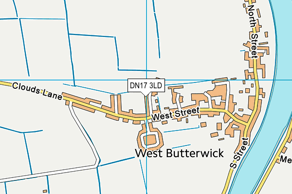 DN17 3LD map - OS VectorMap District (Ordnance Survey)