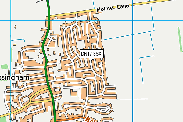 DN17 3SX map - OS VectorMap District (Ordnance Survey)