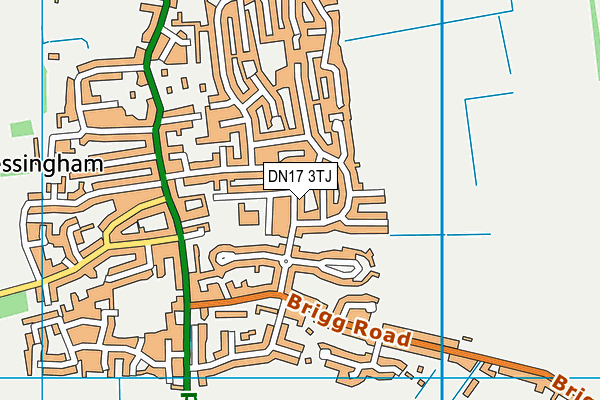 DN17 3TJ map - OS VectorMap District (Ordnance Survey)