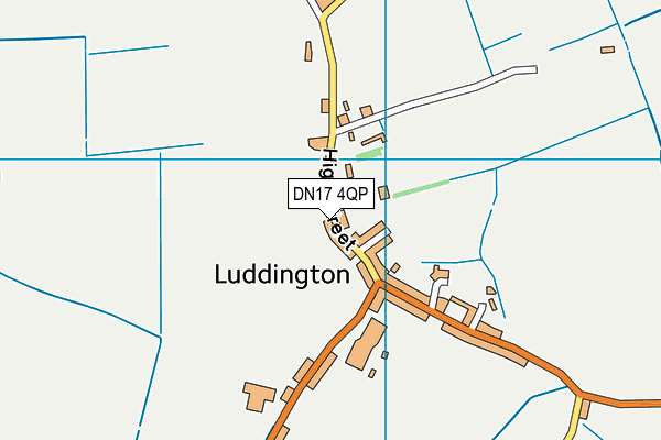 Luddington Playing Field map (DN17 4QP) - OS VectorMap District (Ordnance Survey)
