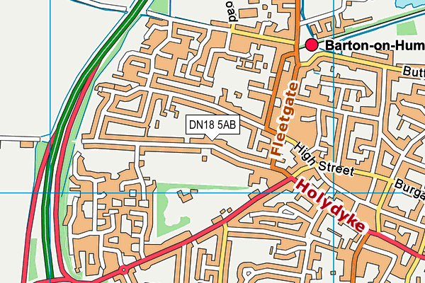 DN18 5AB map - OS VectorMap District (Ordnance Survey)