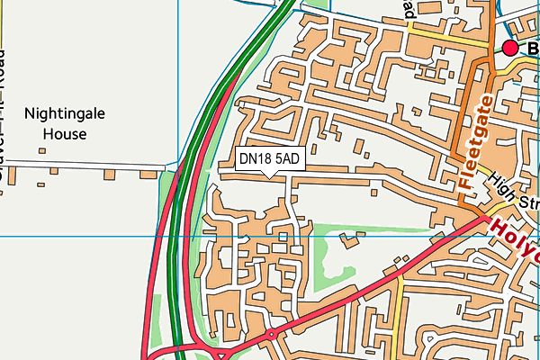 DN18 5AD map - OS VectorMap District (Ordnance Survey)