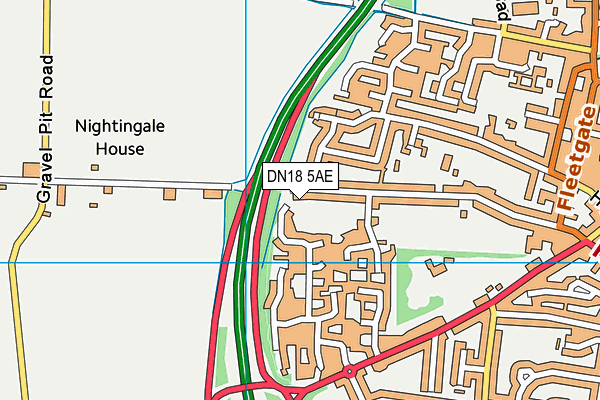 DN18 5AE map - OS VectorMap District (Ordnance Survey)