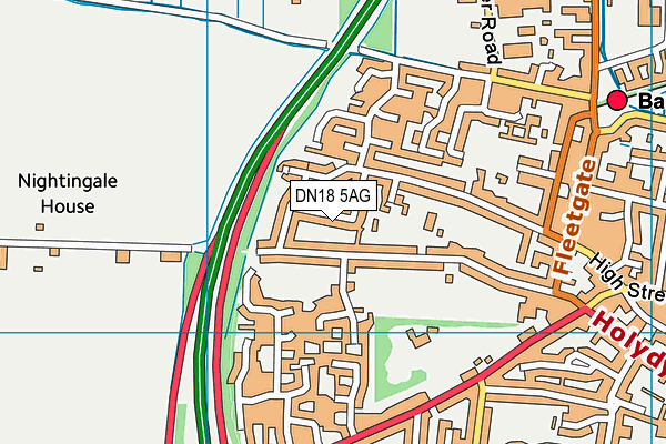 DN18 5AG map - OS VectorMap District (Ordnance Survey)