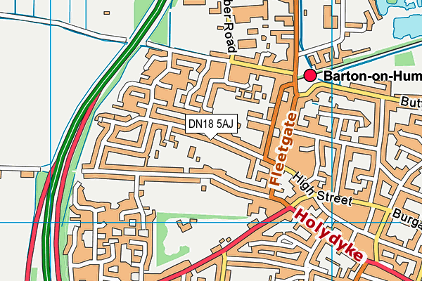 DN18 5AJ map - OS VectorMap District (Ordnance Survey)