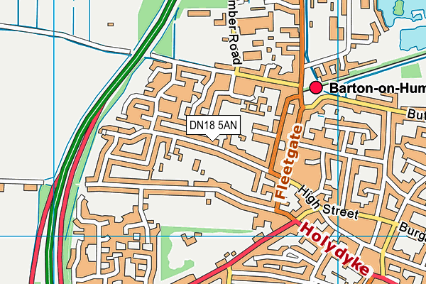 DN18 5AN map - OS VectorMap District (Ordnance Survey)