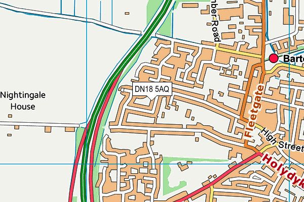 DN18 5AQ map - OS VectorMap District (Ordnance Survey)