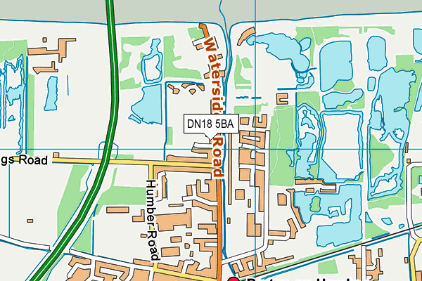 DN18 5BA map - OS VectorMap District (Ordnance Survey)