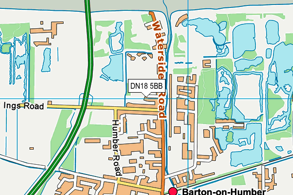DN18 5BB map - OS VectorMap District (Ordnance Survey)