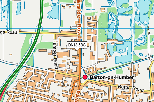 DN18 5BG map - OS VectorMap District (Ordnance Survey)