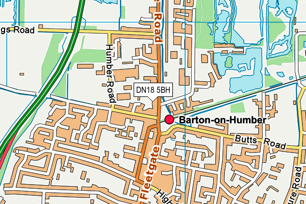 DN18 5BH map - OS VectorMap District (Ordnance Survey)