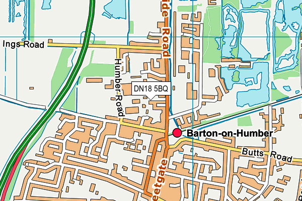 DN18 5BQ map - OS VectorMap District (Ordnance Survey)