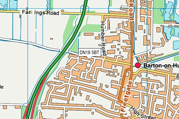 DN18 5BT map - OS VectorMap District (Ordnance Survey)