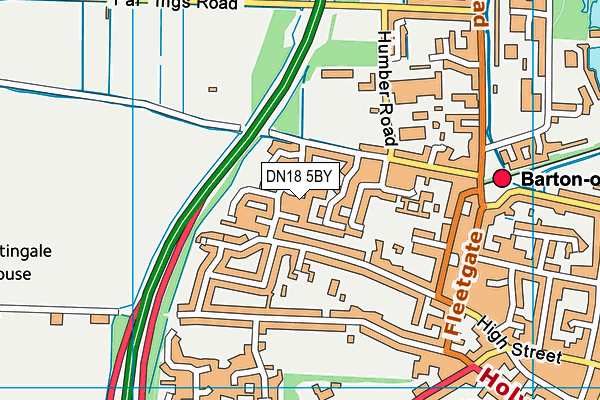 DN18 5BY map - OS VectorMap District (Ordnance Survey)