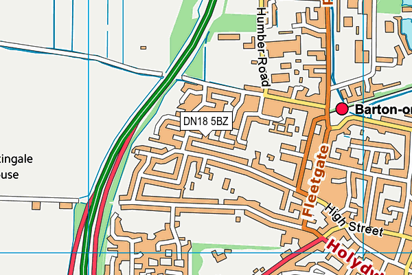 DN18 5BZ map - OS VectorMap District (Ordnance Survey)