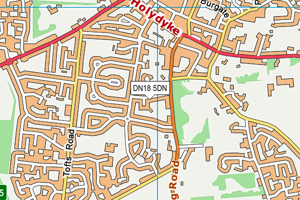 DN18 5DN map - OS VectorMap District (Ordnance Survey)