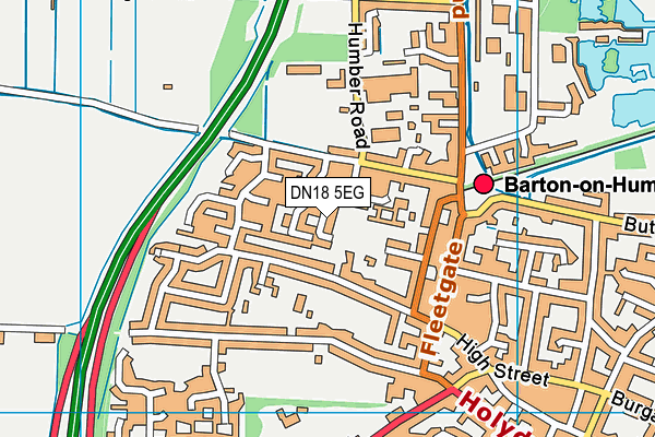 DN18 5EG map - OS VectorMap District (Ordnance Survey)