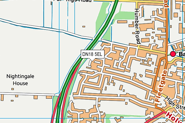 DN18 5EL map - OS VectorMap District (Ordnance Survey)