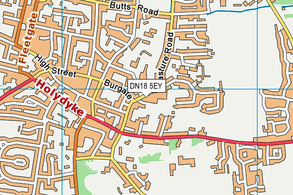 DN18 5EY map - OS VectorMap District (Ordnance Survey)