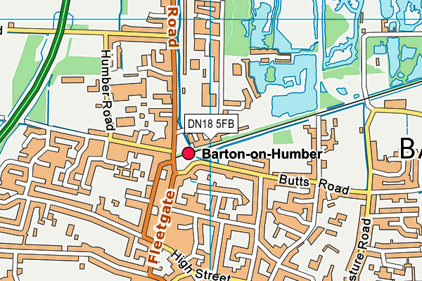 DN18 5FB map - OS VectorMap District (Ordnance Survey)