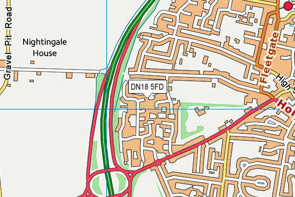 DN18 5FD map - OS VectorMap District (Ordnance Survey)