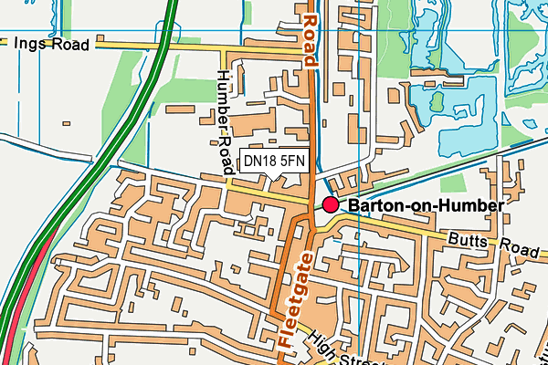 DN18 5FN map - OS VectorMap District (Ordnance Survey)