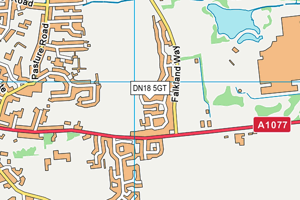 DN18 5GT map - OS VectorMap District (Ordnance Survey)