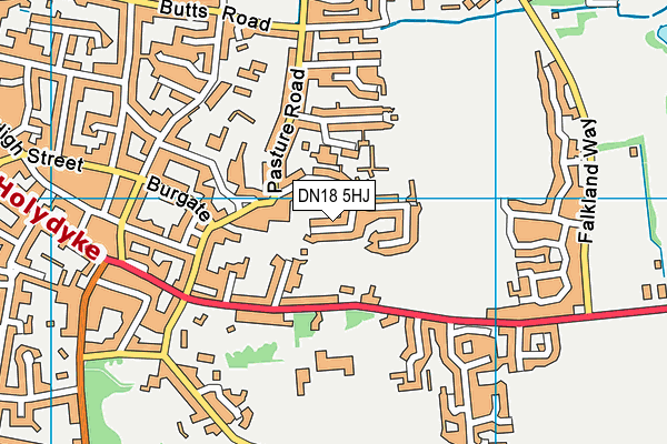 DN18 5HJ map - OS VectorMap District (Ordnance Survey)