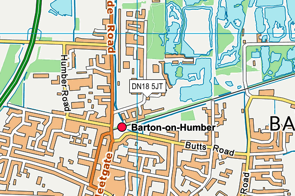 DN18 5JT map - OS VectorMap District (Ordnance Survey)