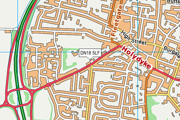 DN18 5LF map - OS VectorMap District (Ordnance Survey)