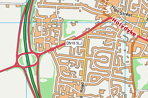 DN18 5LJ map - OS VectorMap District (Ordnance Survey)